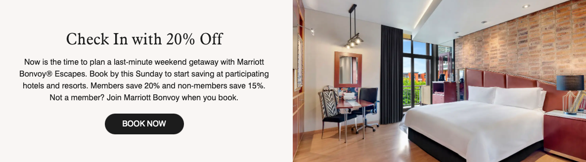 screenshot of promo for Marriott Bonvoy sale